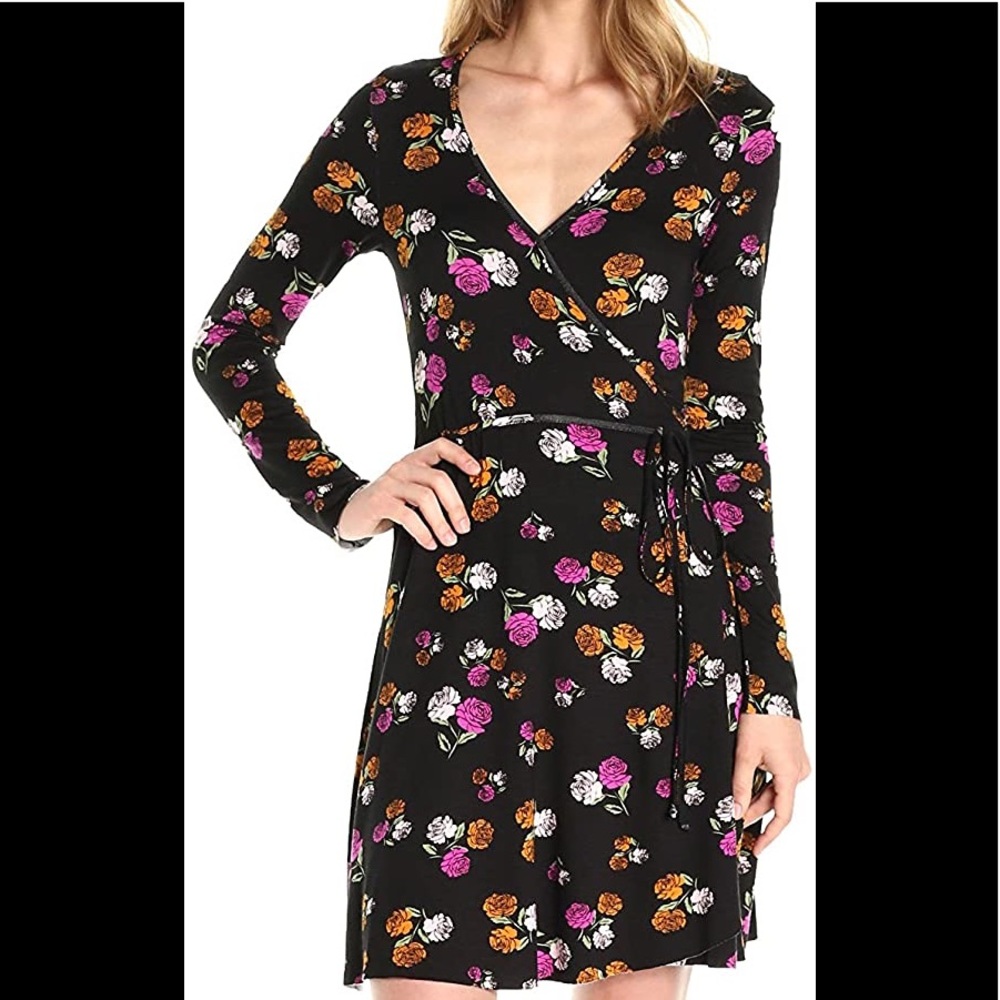 Clayton Janice Wrap Dress Dark Rosette Size Small